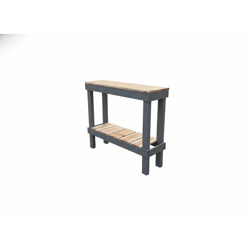 Topher 35'' Solid Wood Console Table, Brown/Gray