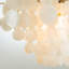 Abdinour 75cm 6-Light Elegant & Natural Coastal Capiz Shell Chandelier in Antique Gold
