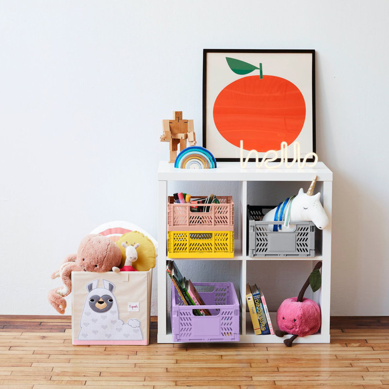 3 Sprouts - Toy Storage Cube for Baby and Kids - Llama