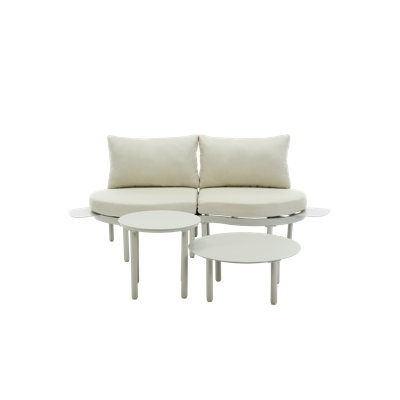 Patio Curved Sofa with Coffee Table