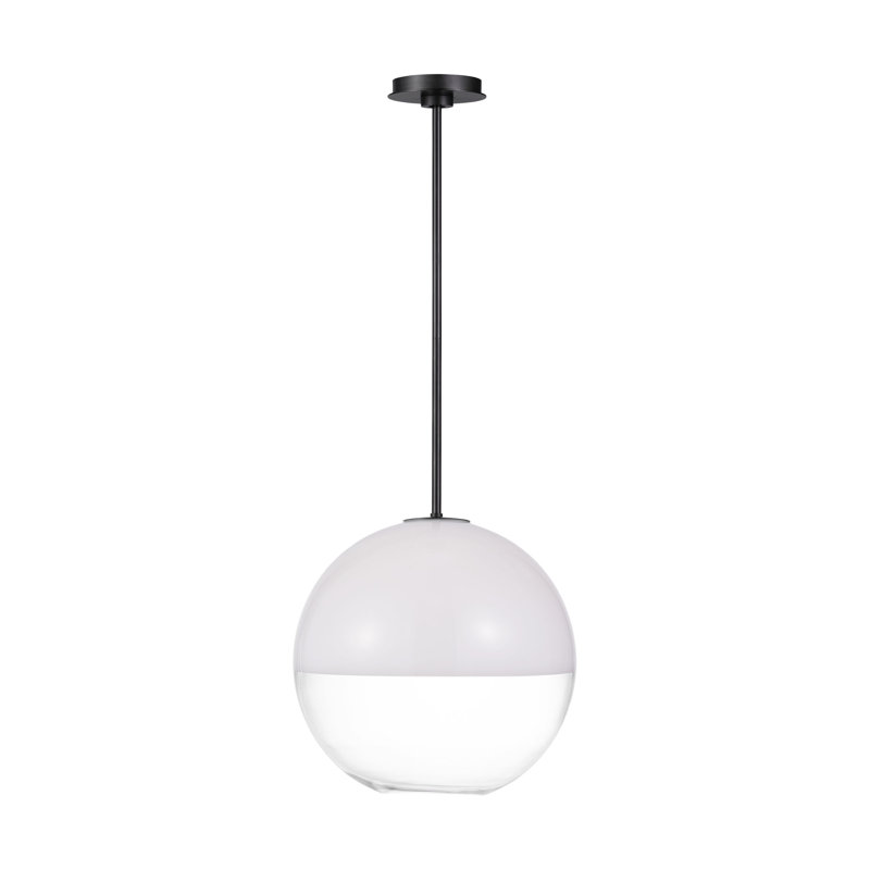 Sean Lavin Spellman 1 Light Kitchen Pendant With Milk Clear Glass Mix Shade, Aged Iron