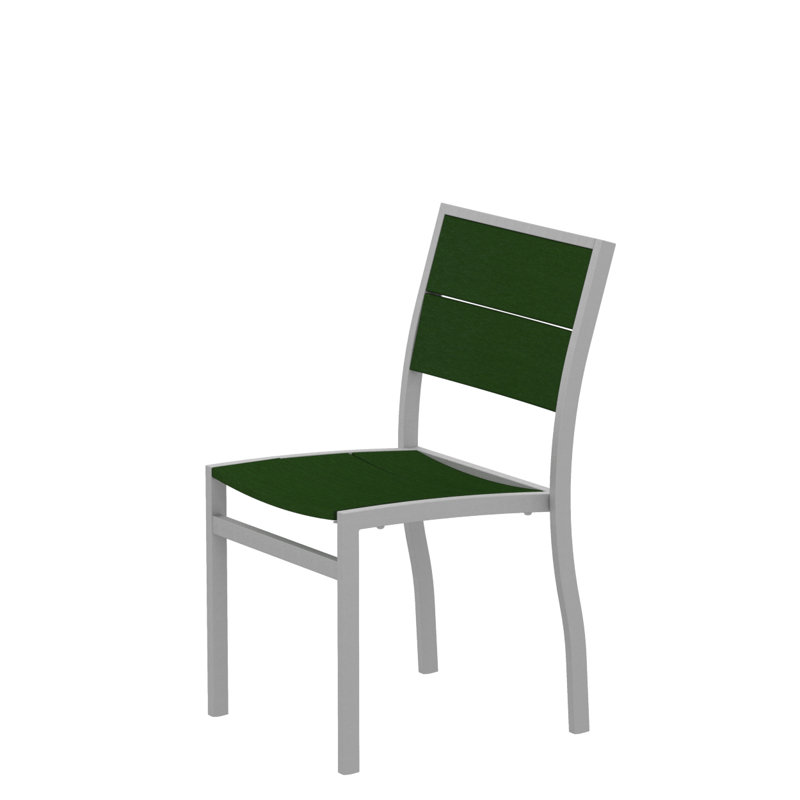 Chaise d'appoint POLYWOOD Surf City, Argent texturé / Forêt tropicale
