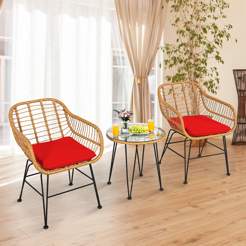 Ensemble de chaises bistro Bayou Breeze, Rouge