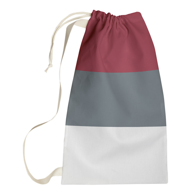 Nashville Fabric Laundry Bag with Handles, Medium (36" H x 28" W x 1.5" D), Nashville Red/Gray/White