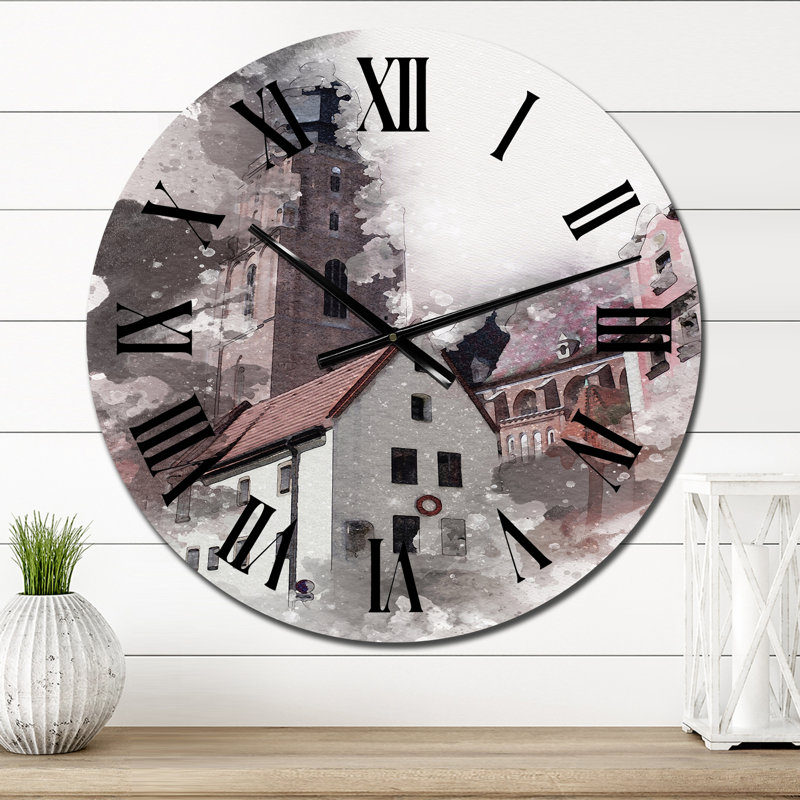Horloge murale rétro vintage blanc rétro en Pologne - Mid-Century, Petit