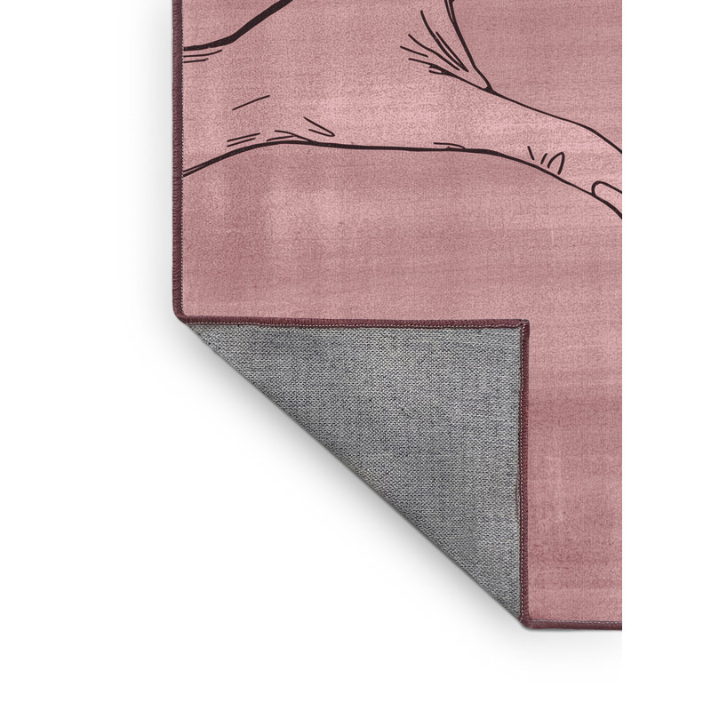 Tapis rose moderne et contemporain lavable à la machine Merrionette Valentines - reliure rose, 6 X 9