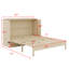 Lit escamotable double, lit escamotable double en bois avec grands tiroirs-2117535952