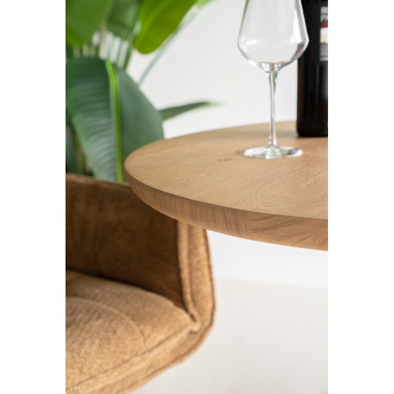 Florent Round Solid Wood Dining Table, Natural