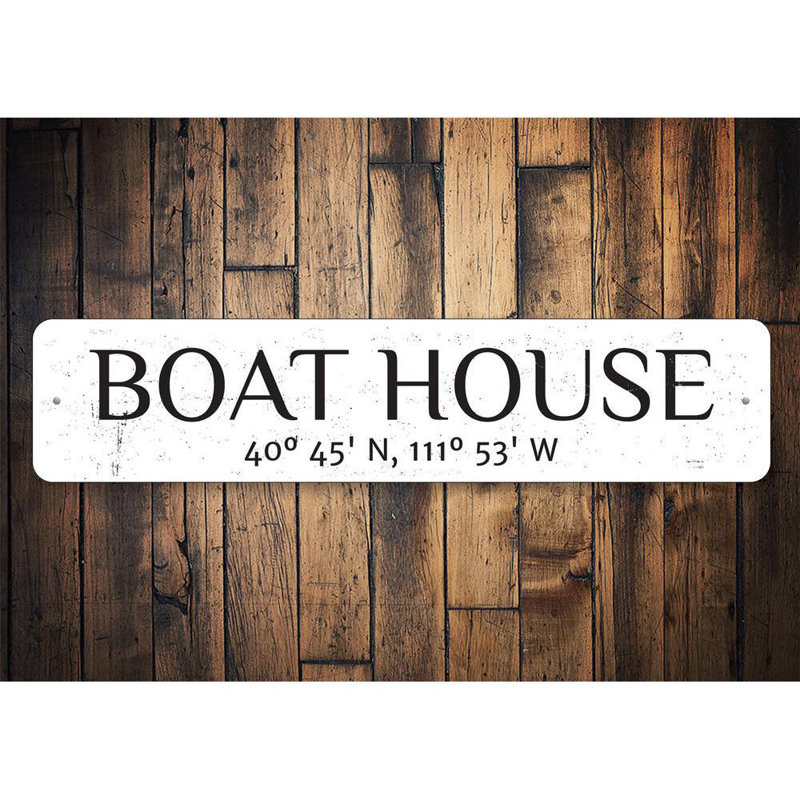 Enseigne en aluminium Latitude Boat, H 6 po x l 24 po x P 0,063 po