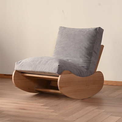 Family Balcony Single Lazy Rocking Chair Solid Wood Rocking Chair