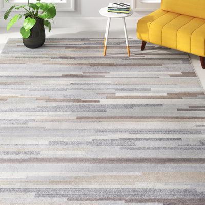 Herrod Abstract Grey/Tan/White Area Rug