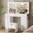 ​​Greyden Makeup Vanity Set with 11 Drawers and Outlets, Dresser with 10X Magnifying Mirror for Bedroom-1381888218