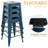 Metal Bar Stools Set of 4, Counter Height Bar Stools 24 Inches Industrial Bar Chairs Patio Stool Indoor-Outdoor Counter Height Stools with Square Seat-501543265-501543279