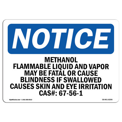 OSHa Notice - Methanol Flammable Liquid and Vapor May Sign | Heavy Duty