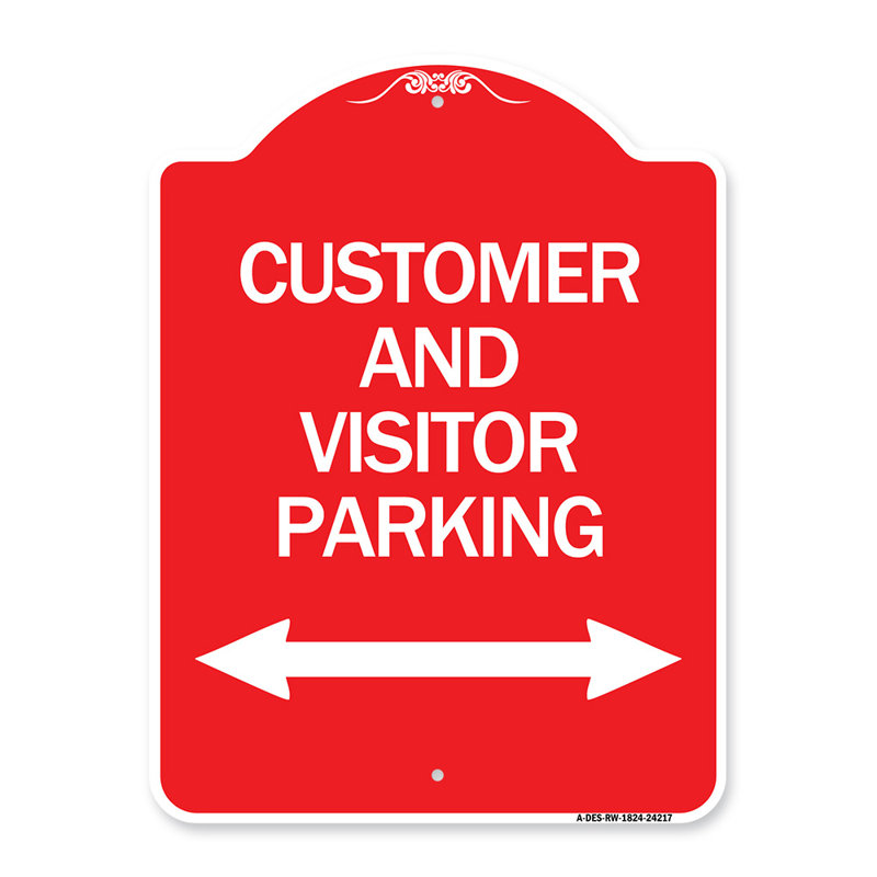 Enseigne Signmission Designer Series - Stationnement pour clients et visiteurs (flèche bidirectionnelle) / 24217