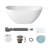 Crescent 56.5"x 32.27" Solid Surface Stone Freestanding Soaking Bathtub