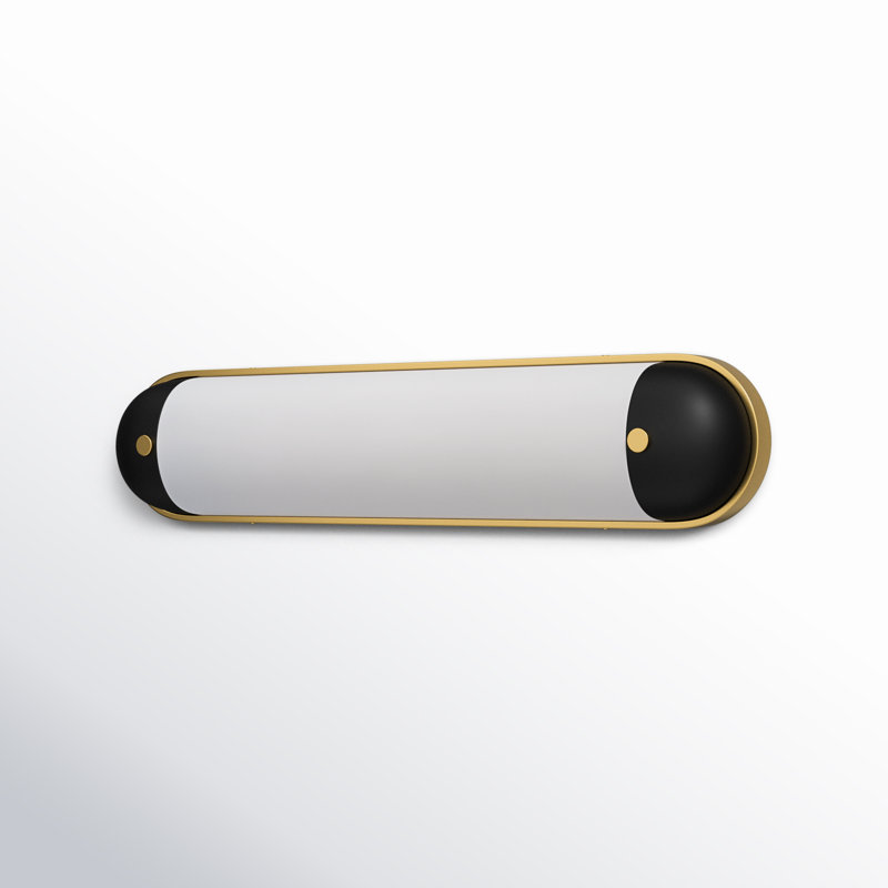 Miraval Single Colorful Dimmable LED Bath Bar, Black/Natural Aged Brass