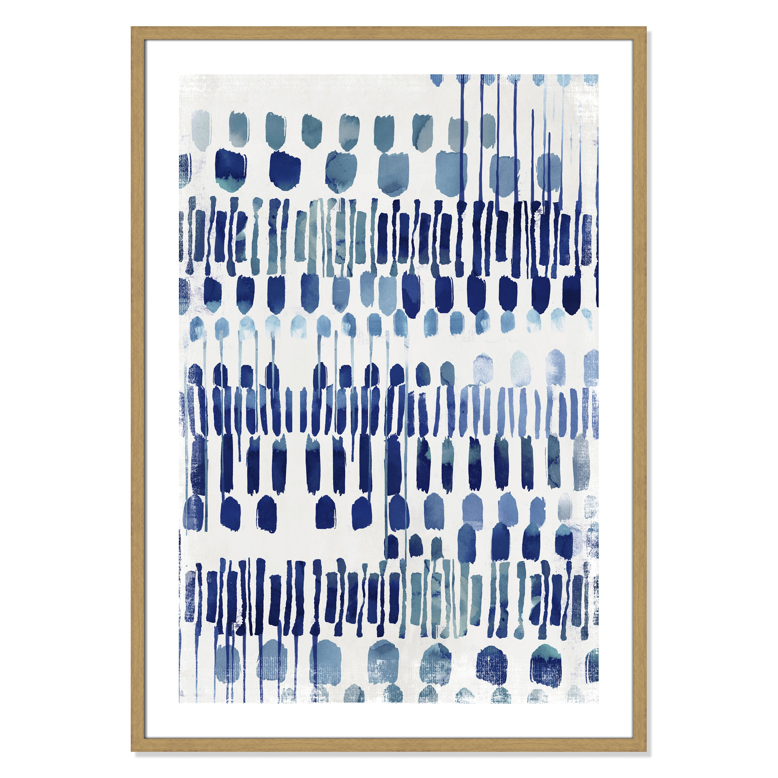 Fynn "Continuously I" Painting by Eva Watts, 41.5" H x 29.5" W x 0.75" D, Natural Wood Grain Framed Paper, White