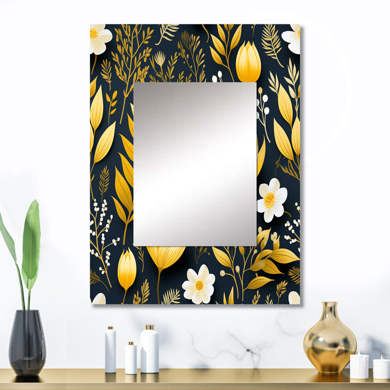 Motif botanique rétro Villeroux, 32 po x 24 po