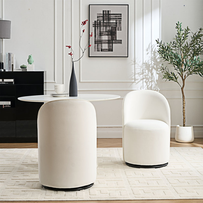 Chaise d'appoint rembourrée, Crème, crème