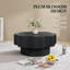 Table basse 31,5 "avec rangement Blossom - placage en bois naturel cannelé noir, pièce maîtresse du salon-1931995453