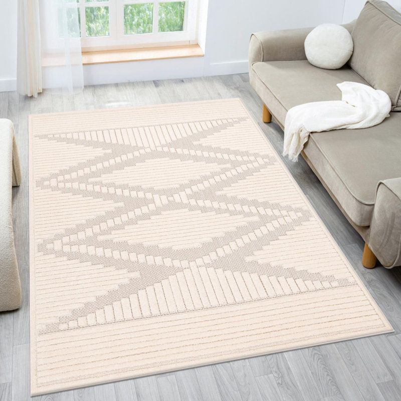 Moroccan Diamond Area Rug, Rectangle 3'11" x 5'4"