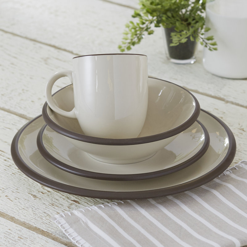 Service de table 16 pièces, service pour 4 Anabrenda, Crème, crème
