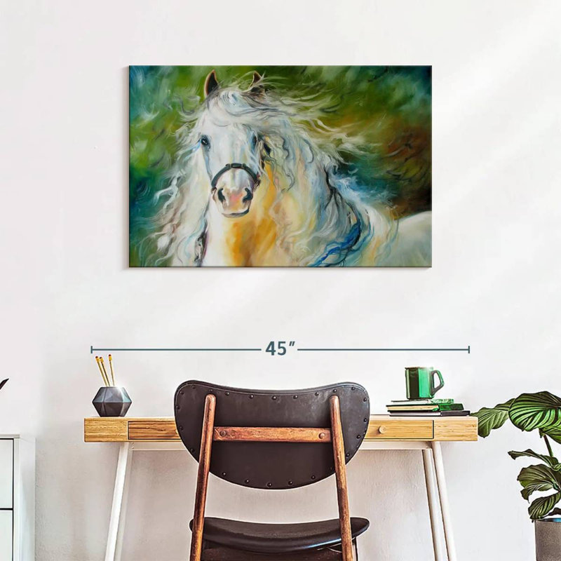 White Cloud The Andalusian Stallion, 24" H x 36" W