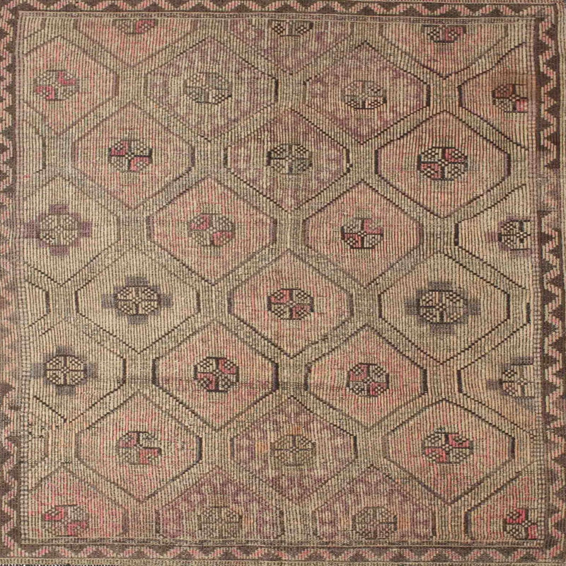 Tapis en vert clair/gris clair contemporain, Carré 3 pi
