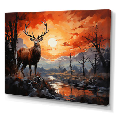 Deer Bold Silhouette - Animals Canvas Prints