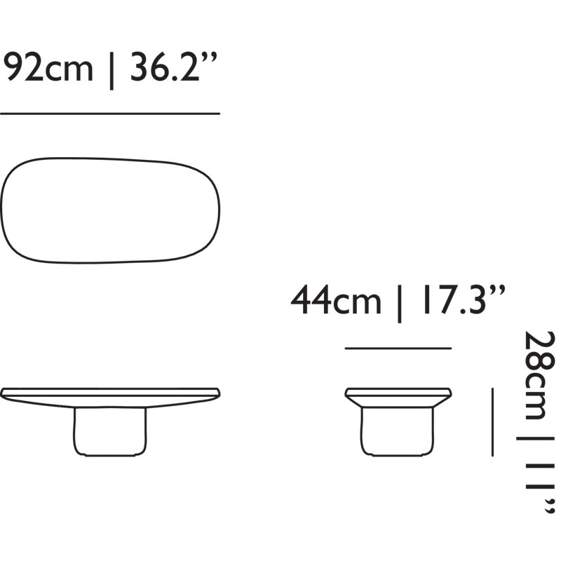 Obon Coffee Table, Rectangle Low