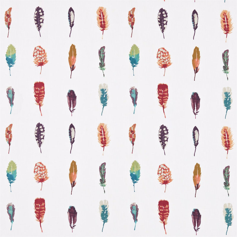 Limosa Fabric, Papaya/Lagoon/Loganberry