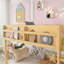 Lit superposé simple convertible simple au-dessus d'un lit simple avec structure en bois massif, conception compacte et échelle intégrée pour les enfants et les petites pièces-465335080