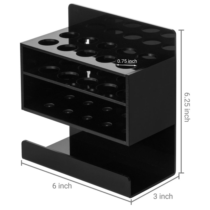 Acrylic 10 Slot Wall Mounted Pen Holder
