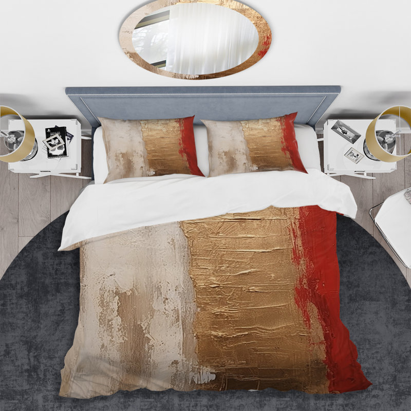 Ensemble de housse de couette à motif abstrait en microfibre Full Moon, Housse de couette très grand et 2 très grandes t