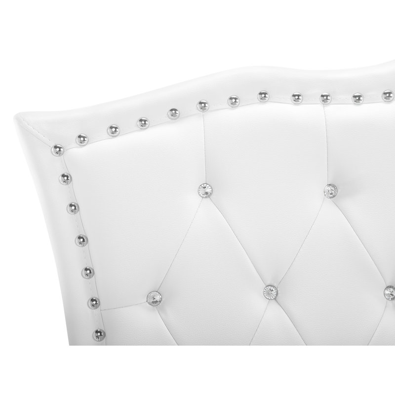 Oasis Upholstered Bed, European Kingsize (160 x 200 cm), White