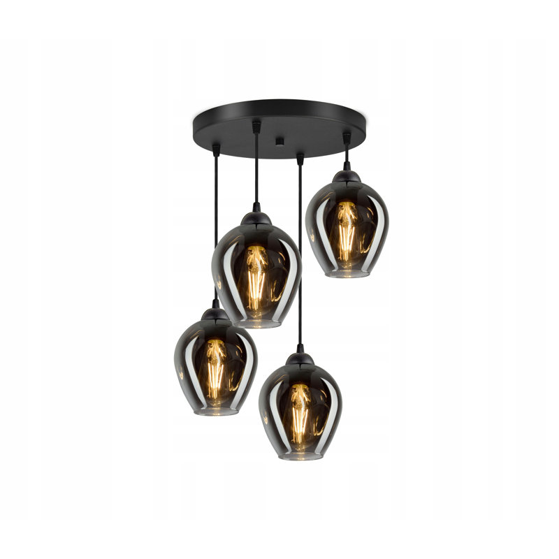 Thame 4 - Light Black Cluster Pendant, Graphite