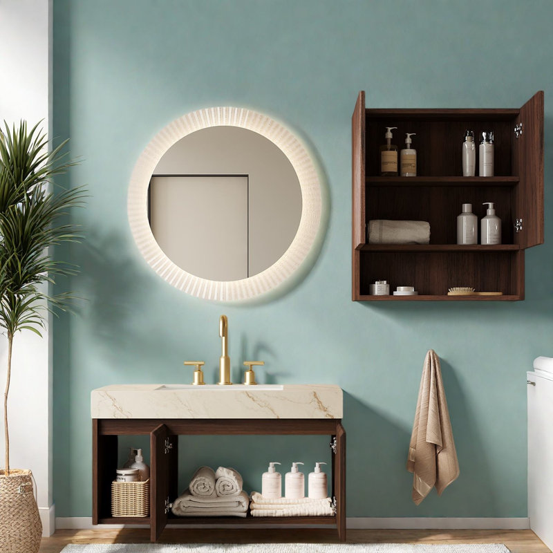 Meuble-lavabo moderne (doit inclure le meuble-lavabo et le lavabo), 36 po en noyer