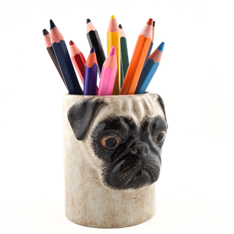 Pencil Pot - Dog - Pug Fawn
