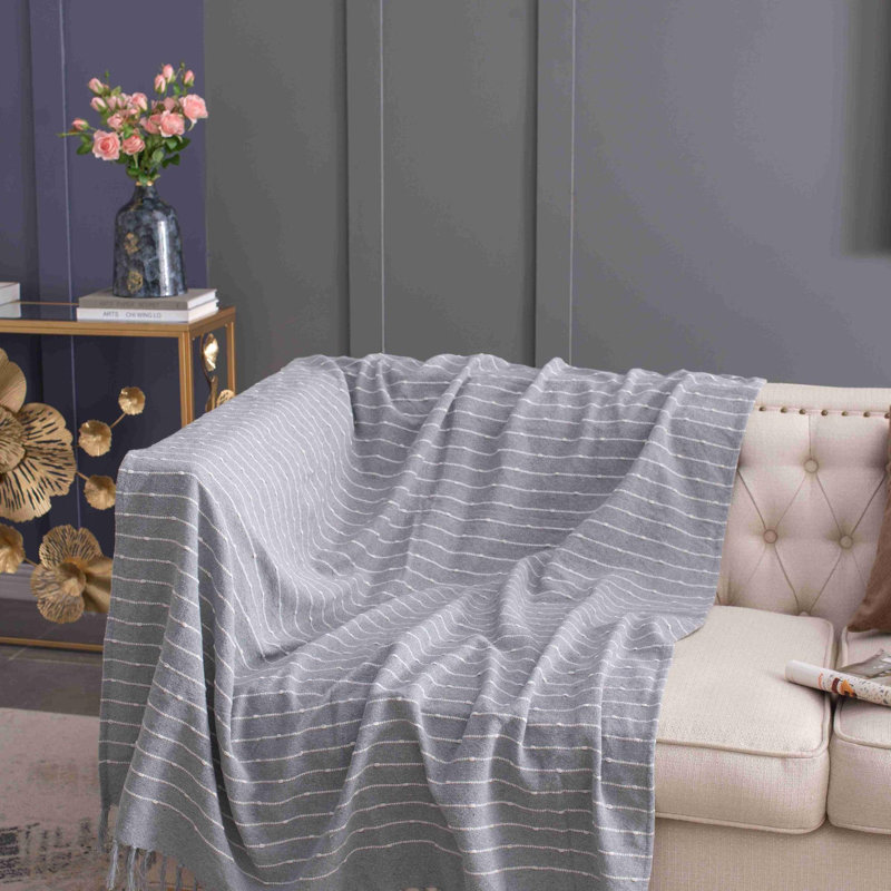 50x60" Carson Striped Throw Blanket, 2 Pack, Gray