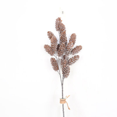 24" Artificial Farmhouse Pinecone Winter Sprays Floral Arrangement For Vase Filler, Branch Long Stem For Dining Table Centerpieces, Home Christmas Party Decor