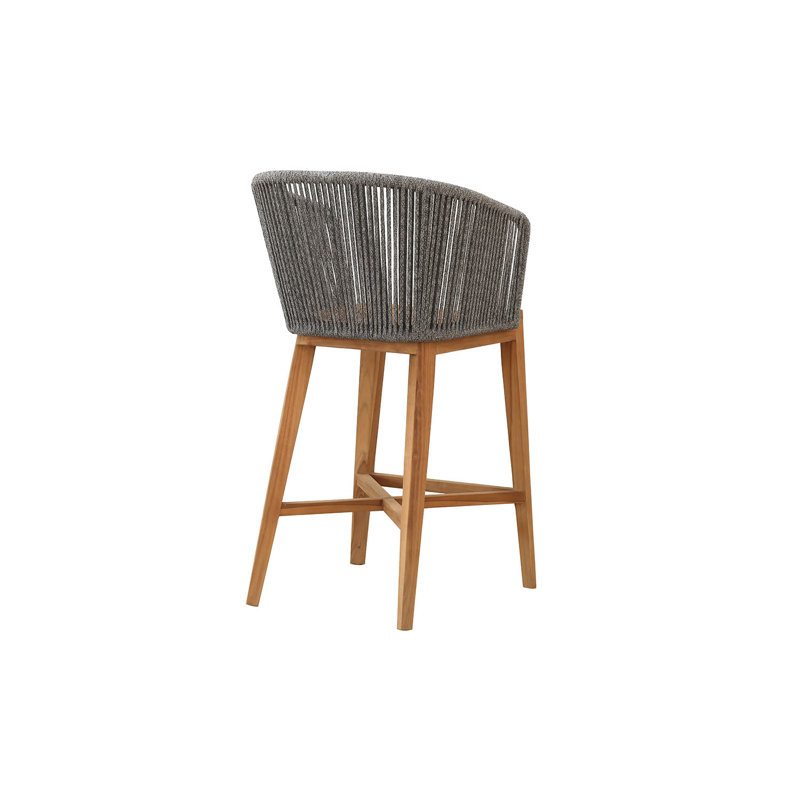 Westlake Outdoor Teak Bar Stool, Gray