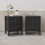 Ensemble de 2 tables de chevet 2 tiroirs l 17,24 po Madrid, noir mat-132209493