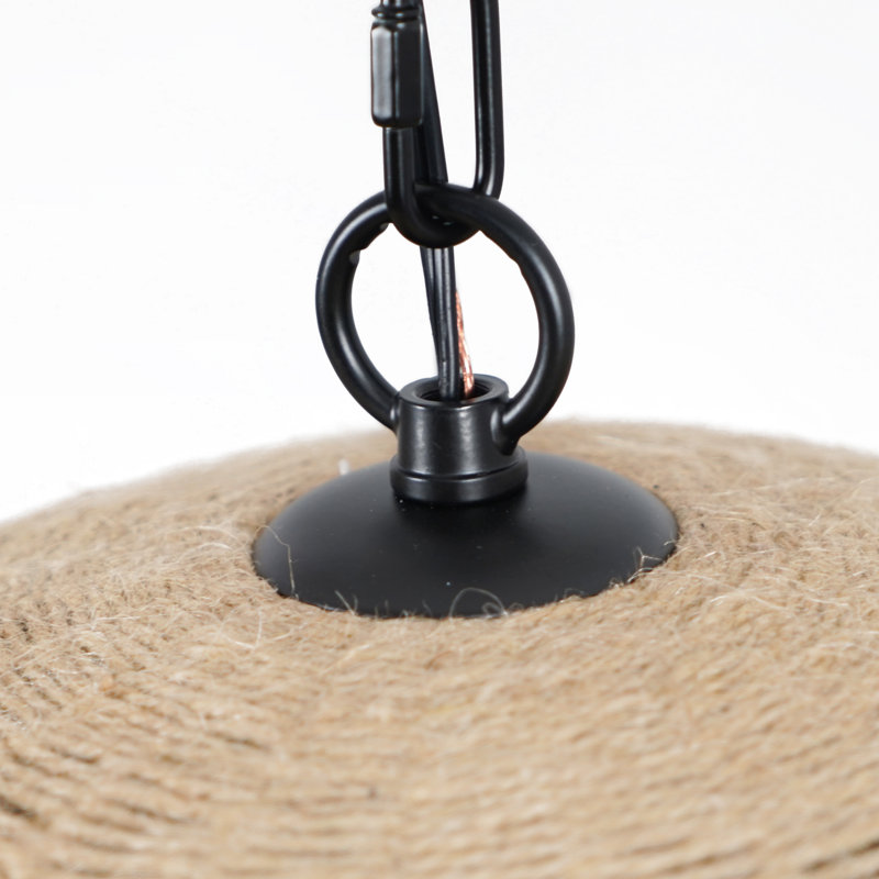Luminaire suspendu en rotin 1 lumière, lustre tissé naturel Boho pour îlot de cuisine