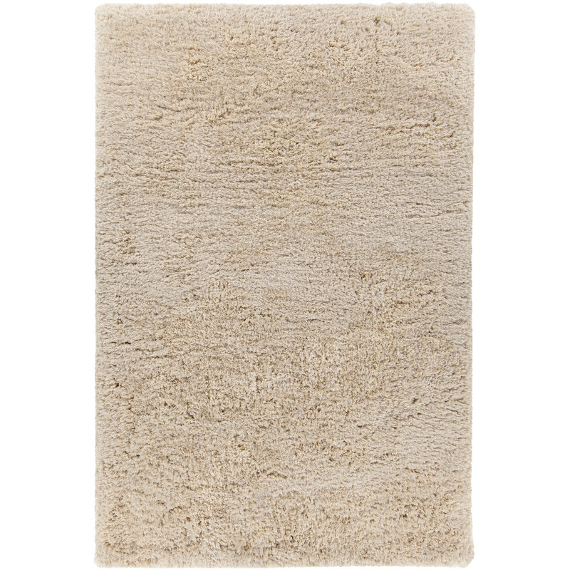 Tapis de surface beige tissé à la main Garretson, 5 pi x 7 pi 6 po