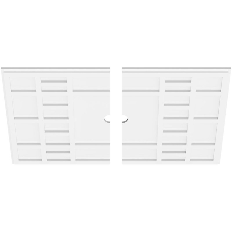 Médaillon de plafond contemporain en PVC de qualité architecturale Beaux, 34"W x 22 5/8"H, 2" ID, Two Piece