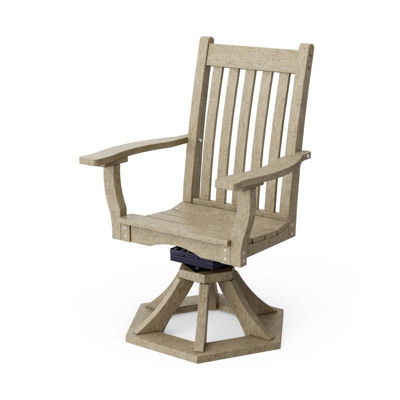 Chaise berçante pivotante avec accoudoirs Classic, Bois patiné