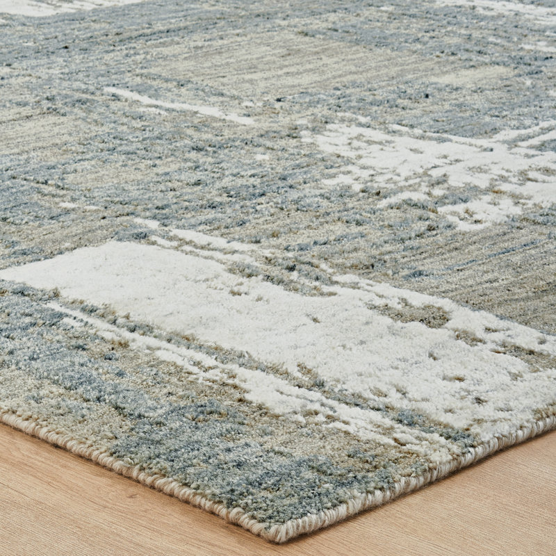Atelier Weathered Canvas Slate Gray Wool Hand Loomed Area Rug, Rectangle 7'6" x 9'6"