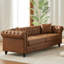 Canapé 3 places en tissu technique de 217 cm (85,5 po) avec accoudoirs arrondis, capitonnage et 2 coussins pour bureau - Confortable et moelleux, structure pour trois personnes, accoudoirs arrondis, style salon, mousse haute densité.
