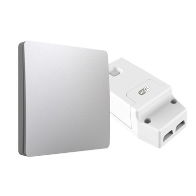 Ener-J 1 Gang Wireless Kinetic Switch with  100W RF and WiFi Dimmable Receiver Silver